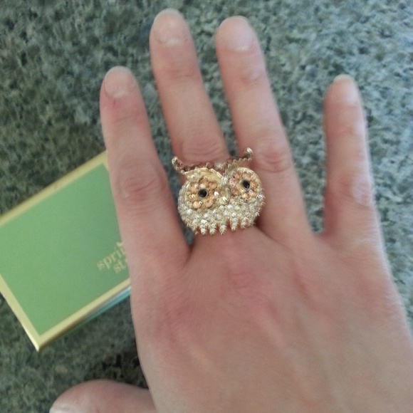 *Donated* Spring Street Adjustable Crystal Owl Ring - Picture 1 of 4